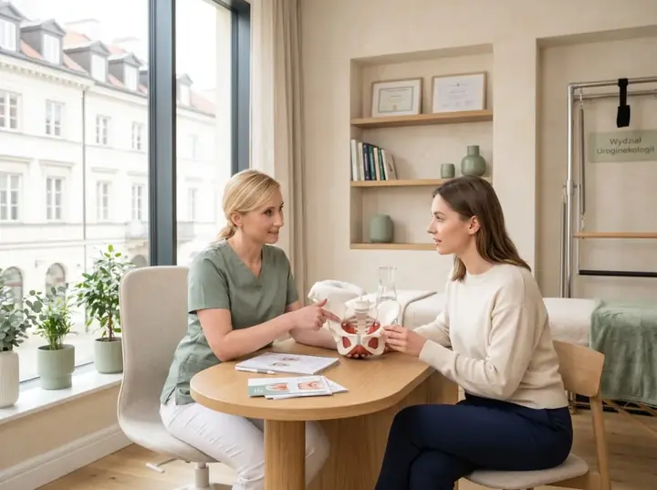 Fizjoterapia uroginekologiczna - konsultacja z modelem miednicy